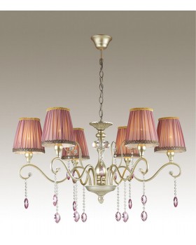 3393/6 CLASSIC ODL17 498 мат.золото/серебр.патина/хрусталь Люстра E14 6*40W 220V GAELLORI-foto4