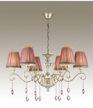 3393/6 CLASSIC ODL17 498 мат.золото/серебр.патина/хрусталь Люстра E14 6*40W 220V GAELLORI-foto4