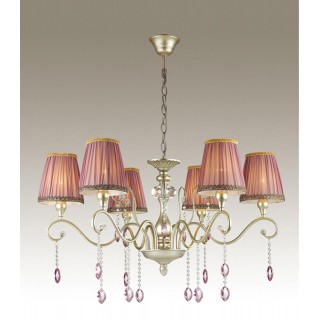 3393/6 CLASSIC ODL17 498 мат.золото/серебр.патина/хрусталь Люстра E14 6*40W 220V GAELLORI-foto4