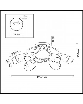 4483/6C MODERNI LN20 169 античная латунь, янтарный Люстра потолочная E14 6*60W 220V ORLA-foto2