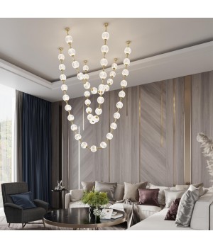 5008/192L L-VISION (В 3-Х КОРОБКАХ) ODL23 415 золотой/прозрачный/металл/акрил Люстра подвесная LED 192W 4000K 9600Лм CRYSTAL-foto4