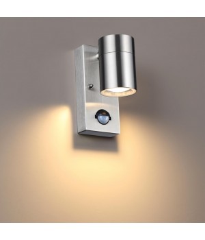 4388/1W HIGHTECH ODL23 561 нерж. сталь/металл/пвх стойкий к УФ излючениюНастенный светильник с датчиком движения IP44 LED GU10 7W MOTTO-foto3