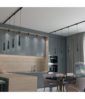 358504 PORT NT21 128 черный Трехфазный трековый светодиодный cветильник, провод 1м IP20 LED 4000K 12W 220V MAIS LED-foto3