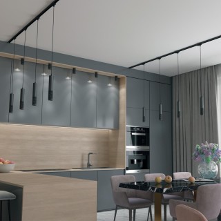 358504 PORT NT21 128 черный Трехфазный трековый светодиодный cветильник, провод 1м IP20 LED 4000K 12W 220V MAIS LED-foto3