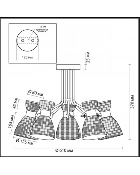 3704/5C COMFI LN19 214 античная бронза Люстра потолочная E14 5*40W 220V JACKIE-foto2