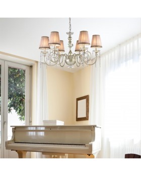 3390/6 CLASSIC ODL17 469 мат. зол/серебр. патина/декор хрусталь Люстра E14 6*40W 220V AURELIA-foto3