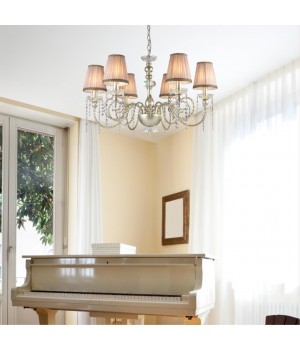 3390/6 CLASSIC ODL17 469 мат. зол/серебр. патина/декор хрусталь Люстра E14 6*40W 220V AURELIA-foto3