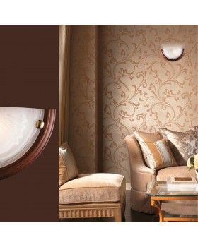 036 GL-WOOD SN 111 Бра стекло/белое/темный орех E27 1*100Вт 360х180 LUFE WOOD-foto3