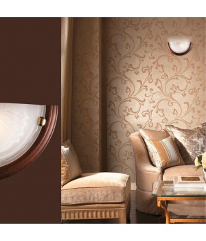 036 GL-WOOD SN 111 Бра стекло/белое/темный орех E27 1*100Вт 360х180 LUFE WOOD-foto3