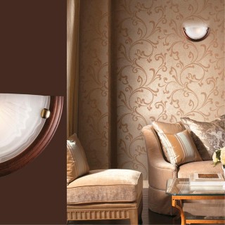 036 GL-WOOD SN 111 Бра стекло/белое/темный орех E27 1*100Вт 360х180 LUFE WOOD-foto3