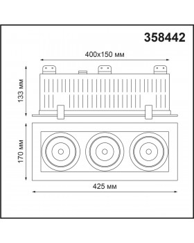 358442 SPOT NT20 266 бел/черн Встраиваемый карданный светильник IP20 LED 4000К 3*24W 100-265V GESSO-foto2