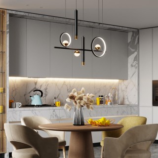 4357/57L HIGHTECH ODL23 229 черный/античная бронза/металл Подвесной светильник с раздельным включением IP20 LED 57W 2565Лм 3000K TEANA-foto4