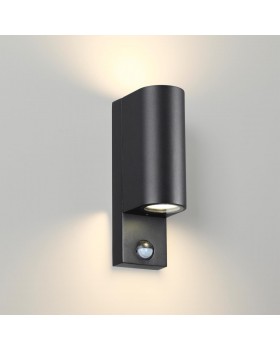 4390/2W HIGHTECH ODL23 561 черный/металл/пвх стойкий к УФ излучению Настенный светильник с датчиком движения IP44 LED GU10 7W MOTTO-foto4