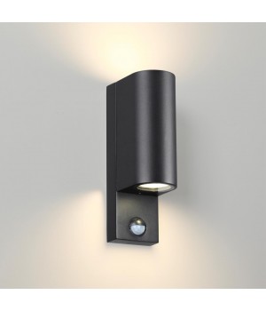4390/2W HIGHTECH ODL23 561 черный/металл/пвх стойкий к УФ излучению Настенный светильник с датчиком движения IP44 LED GU10 7W MOTTO-foto4