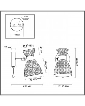 3704/1W COMFI LN19 214 античная бронза Бра E14 40W 220V JACKIE-foto2