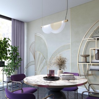 4358/20L MIDCENT ODL23 221 античная бронза/акрил белый матовый/янтарный Подвесной св-к IP20 LED 20W 1208Лм 3000K COLLE-foto4