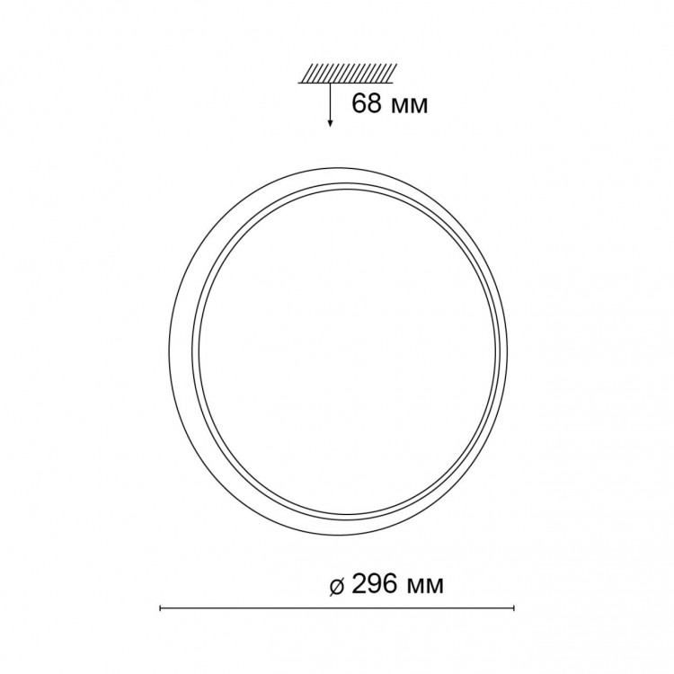 3062/18L VASTA LED SN 037 Светильник пластик/черный LED 18Вт 4000K D300 IP43  YUKI