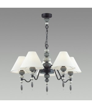 4896/5 MODERN ODL_EX23 25 черный матов./серый/молочный металл/керамика/ткань Люстра E14 5*40W SOCHI-foto3