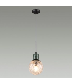 5026/1 MODERN ODL23 389 черный матовый/темно-зеленый/прозрачный металл/мрамор/стекло Подвес E14 1*40W GREENI-foto3