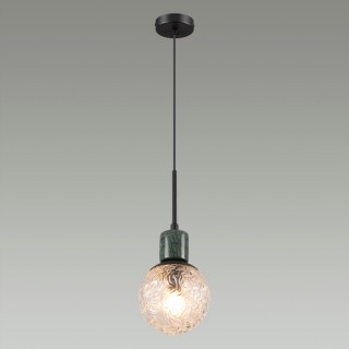 5026/1 MODERN ODL23 389 черный матовый/темно-зеленый/прозрачный металл/мрамор/стекло Подвес E14 1*40W GREENI-foto3