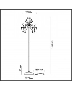 4977/3F HALL ODL23 435 золотой/хрусталь Торшер E14 3*40W VERSIA-foto2