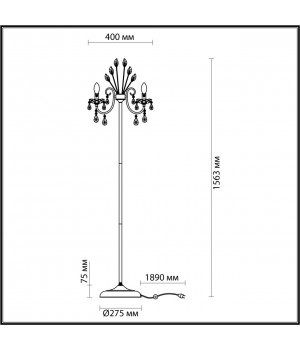 4977/3F HALL ODL23 435 золотой/хрусталь Торшер E14 3*40W VERSIA-foto2