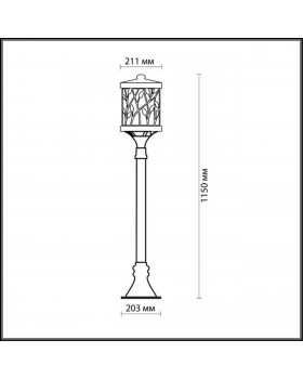 2287/1A NATURE ODL12 591 патина коричневый Уличный светильник 120см IP44 E27 100W 220V LAGRA-foto2