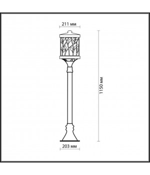 2287/1A NATURE ODL12 591 патина коричневый Уличный светильник 120см IP44 E27 100W 220V LAGRA-foto2