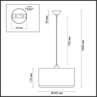 3736/1 SUSPENTIONI LN19 217 черный Подвес E27 1*60W 220V DORA-foto2