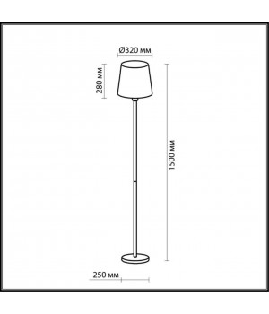 2266/1F MODERN ODL12 360 никель/абажур рогожка Торшер E27 60W 220V GLEN-foto2