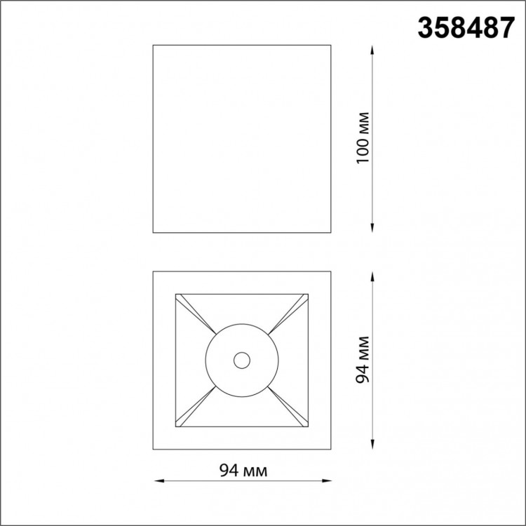 358487 OVER NT20 196 черный/золото Светильник накладной IP20 LED 4000K 10W 220V RECTE