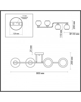 5217/4C MODERNI черный, бронза Люстра потолочная E27 4*60W 220V JANET-foto2