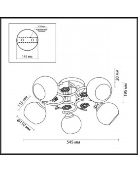 3000/5C COMFI LN16 068 белый с золотой патиной Люстра потолочная E14 5*40W 220V IVETTA-foto2
