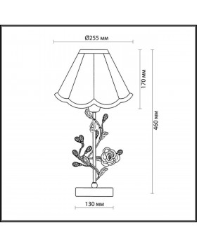 2585/1T COUNTRY ODL13 503 бежевый/розовый/хрусталь Н/лампа E27 60W 220V OXONIA-foto2