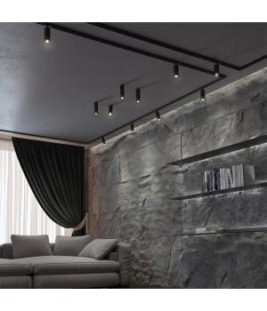 370863 PORT NT22 068 черный/золото Светильник трековый однофазный двухжильный IP20 GU10 9W 220V SLIM-foto3