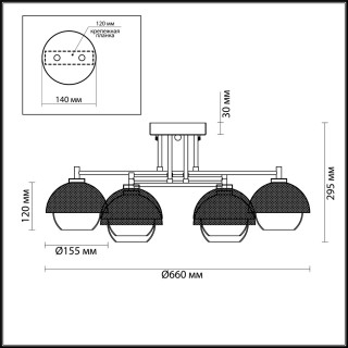 4456/6C COMFI LN20 048 черный, бронза, белый Люстра потолочная E27 6*60W 220V JADE-foto2