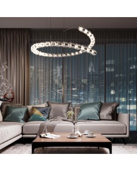 5010/129L L-VISION ODL23 423хром/прозрачный/металл/акрил Люстра подвесная LED 129W 4000K 3200Лм SERPA-foto4