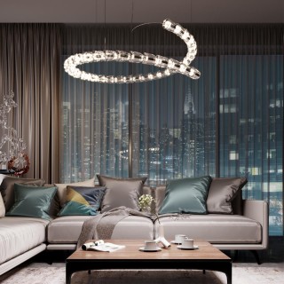 5010/129L L-VISION ODL23 423хром/прозрачный/металл/акрил Люстра подвесная LED 129W 4000K 3200Лм SERPA-foto4