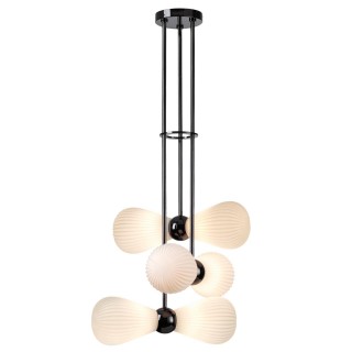 5418/6 MODERN ODL_EX23 19 черный хром/белый матовый/металл/стекло Подвес E14 6*40W ELICA-foto5