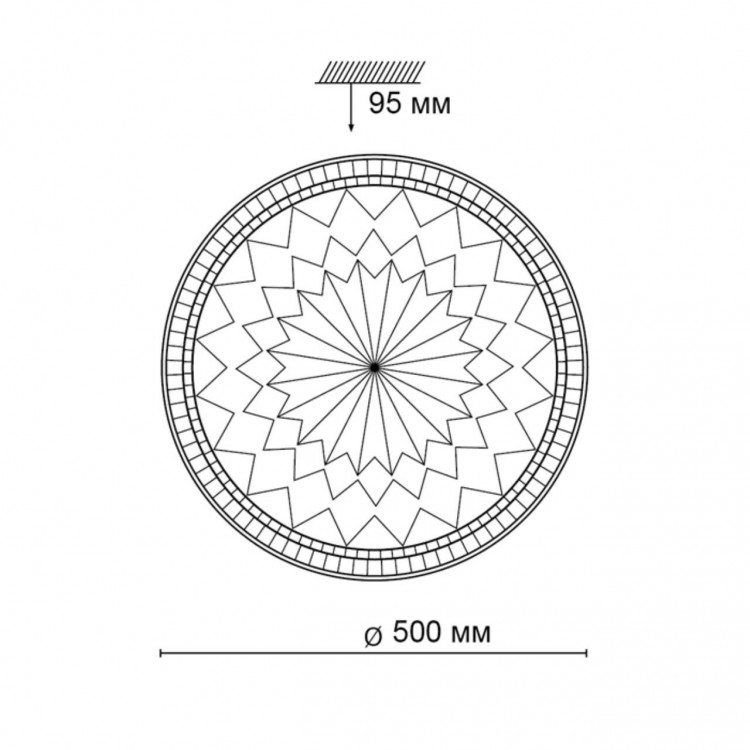 2082/EL PALE SN 071 Светильник пластик/белый/прозрачный LED 72Вт 3000-6000K D500 IP43 пульт ДУ DEGIRA