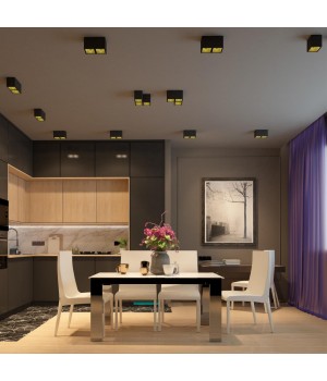 358489 OVER NT20 196 черный/золото Светильник накладной IP20 LED 4000K 20W 220V RECTE-foto3