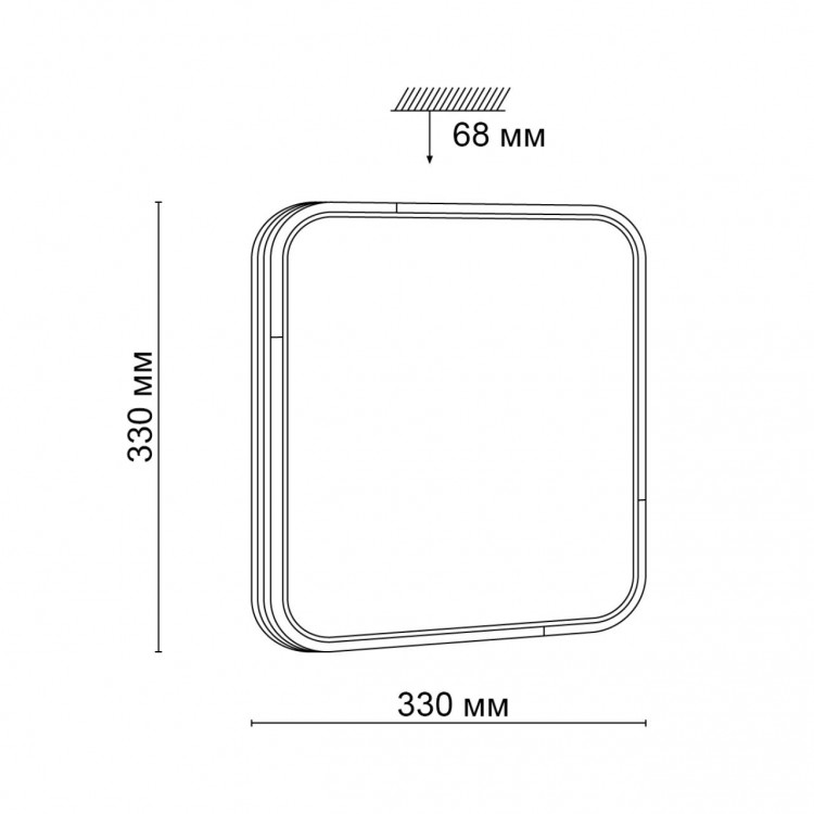 3059/CL PALE SN 013 Светильник пластик/белый/черный LED 30Вт 4000К 330х330 IP43 ORSO