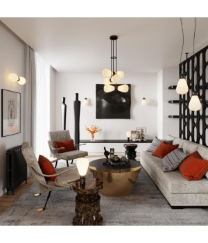 5418/6 MODERN ODL_EX23 19 черный хром/белый матовый/металл/стекло Подвес E14 6*40W ELICA-foto4