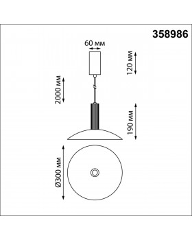 358986 OVER NT22 159 бронза светлая/черный Светильник светодиодный накладной, провод 2м IP20 LED 4000K 15W 220V ALBA-foto2