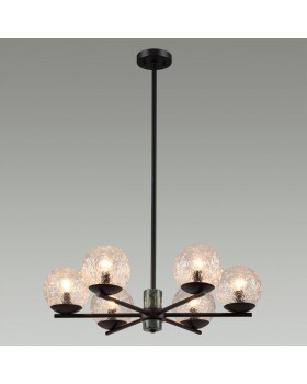 5026/6 MODERN ODL23 389 черный матовый/темно-зеленый/прозрачный металл/мрамор/стекло Люстра E14 6*40W GREENI-foto3