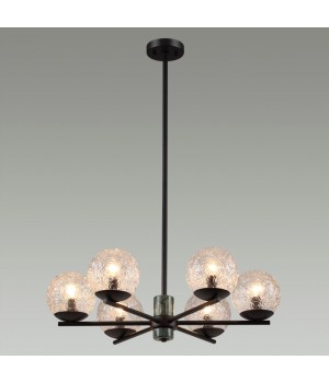 5026/6 MODERN ODL23 389 черный матовый/темно-зеленый/прозрачный металл/мрамор/стекло Люстра E14 6*40W GREENI-foto3