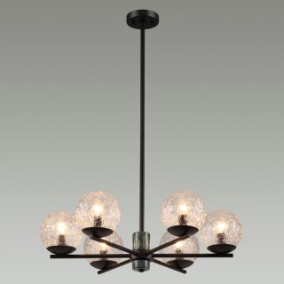 5026/6 MODERN ODL23 389 черный матовый/темно-зеленый/прозрачный металл/мрамор/стекло Люстра E14 6*40W GREENI-foto3