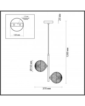5292/2 MODERNI LN23 060 матовое золото Светильник подвесной E27 2*8W LED 220V GENEVA-foto2