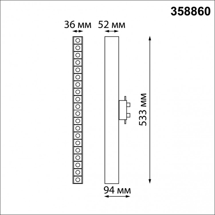 358860 PORT NT22 077 белый Светильник трековый однофазный трехжильный IP20 LED 4000K 30W 220V ITER