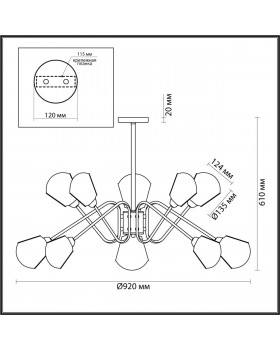 4518/10C LOFTI LN20 201 черный, бронза Люстра потолочная E14 10*40W 220V TIANA-foto2